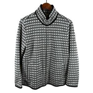 Coldwater Creek Jacket Women's Size M (10-12) Geometric Jacquard Full Zip‎